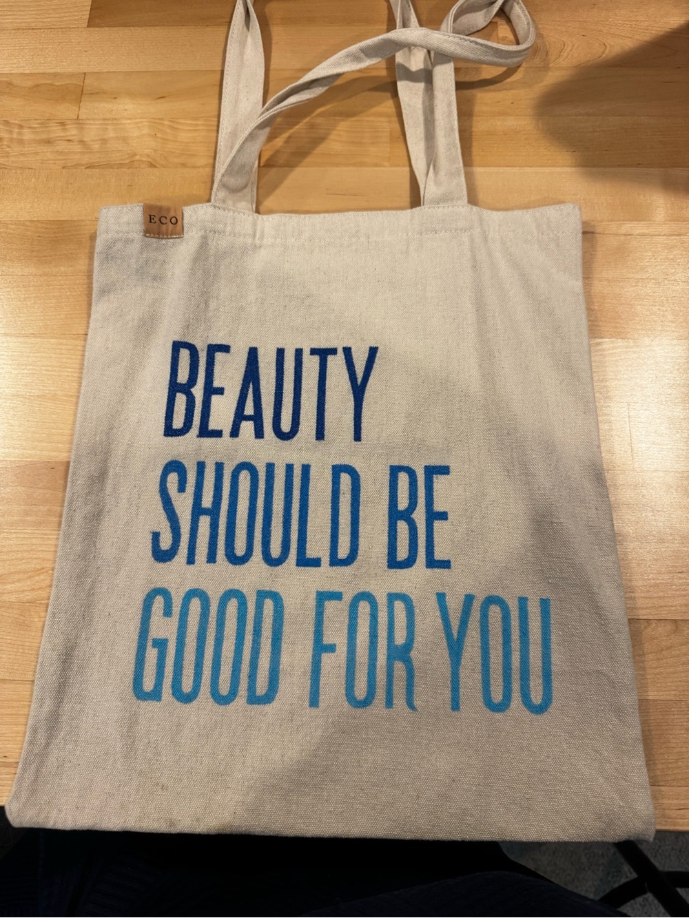 Beautycounter- Eco Canvas Tote Bag with Blue Slogan